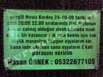 Türk Zekası, hırsıza mesaj :)